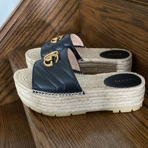 Gucci Espadrille Sandals!!! Worn once!! 🔥 🔥